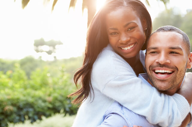 A couple reviewing surrogacy eligibility requirements together